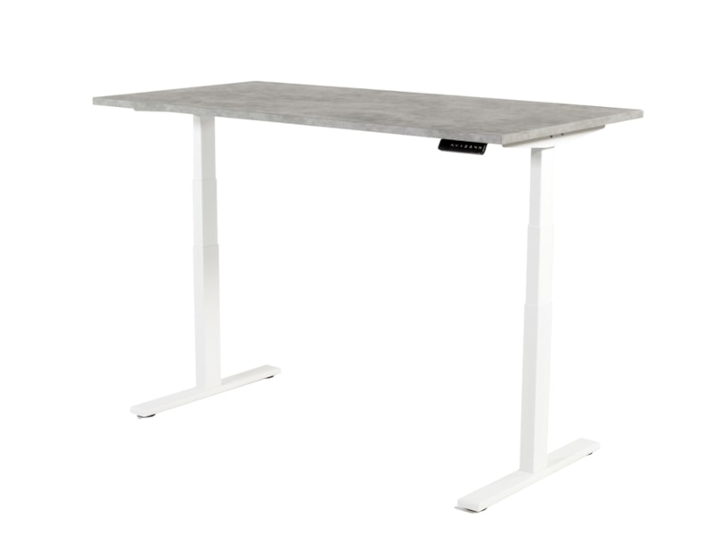 Elektrisch zit-sta bureau wit | Betongrijs blad 160x80cm | - Afbeelding 3