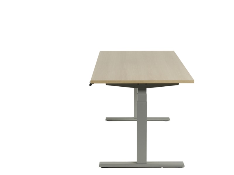 Elektrisch zit-sta bureau zilvergrijs | Lindberg eiken blad 160x80cm | - Afbeelding 2