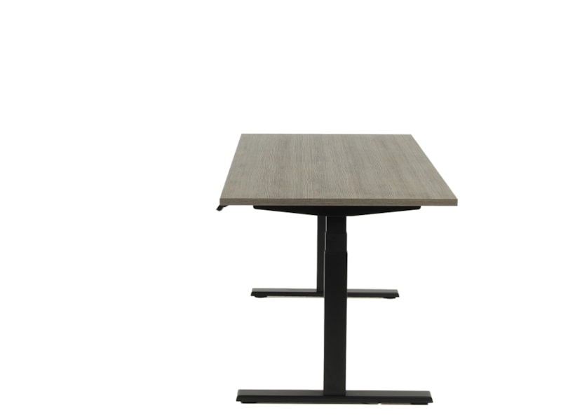 Elektrisch zit-sta bureau zwart | Donkergrijs eiken blad 160x80cm | - Afbeelding 2